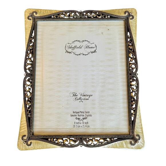 Sheffield Home metal enamel picture frame Victorian style ornate vintage 8x10 - Picture 1 of 6